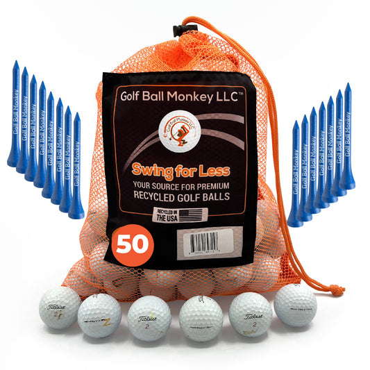 Golf Ball Monkey Cheap Recycled Golf Balls for Titleist Golf Balls Mix White 50 5A Mint Golf Balls for Titleist Velocity Golf Balls, TruFeel, Tour Speed, TruSoft, DT Solo, EXP01 & Tour Soft
