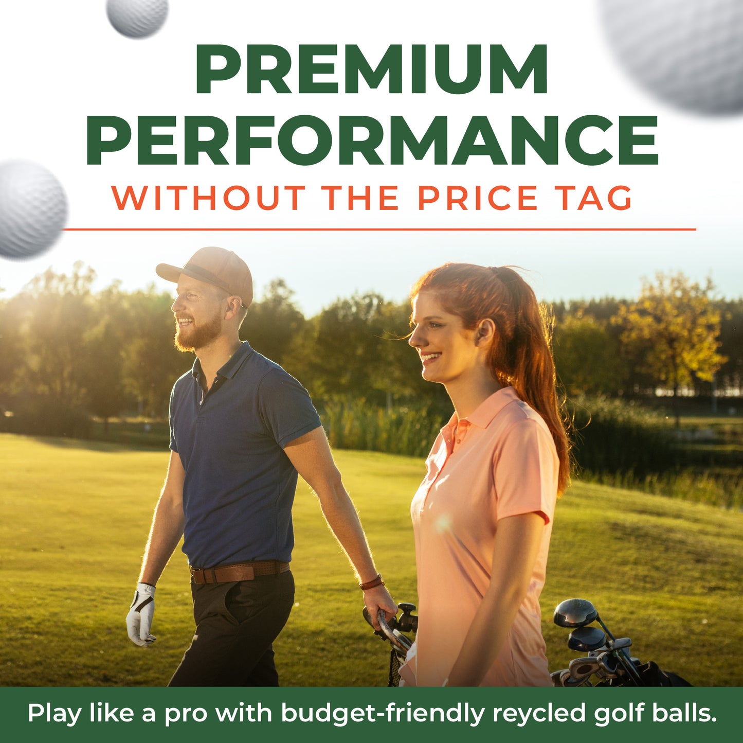 Golf Ball Monkey Cheap Recycled Golf Balls for Srixon Mix White - for Srixon Z Star, for Srixon Soft Feel, for Srixon Q Star & Marathon Golf Balls (100-4A/3A Condition) w/ 15 Tees and Mesh Bag
