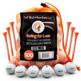 Golf Ball Monkey Cheap Recycled Golf Balls for Srixon Mix White - for Srixon Z Star, for Srixon Soft Feel, for Srixon Q Star & Marathon Golf Balls (100-4A/3A Condition) w/ 15 Tees and Mesh Bag