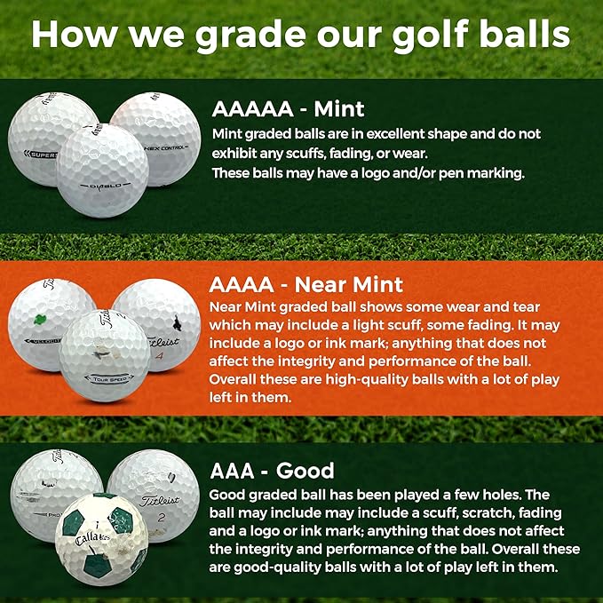 Golf Ball Monkey Cheap Recycled Golf Balls for Srixon Mix White - for Srixon Z Star, for Srixon Soft Feel, for Srixon Q Star & Marathon Golf Balls (50-4A/3A Condition) w/ 15 Tees and Mesh Bag