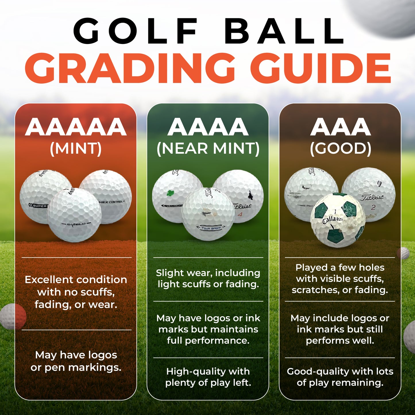 Golf Ball Monkey Cheap Recycled Golf Balls for Srixon Mix White - for Srixon Z Star, for Srixon Soft Feel, for Srixon Q Star & Marathon Golf Balls (100-4A/3A Condition) w/ 15 Tees and Mesh Bag